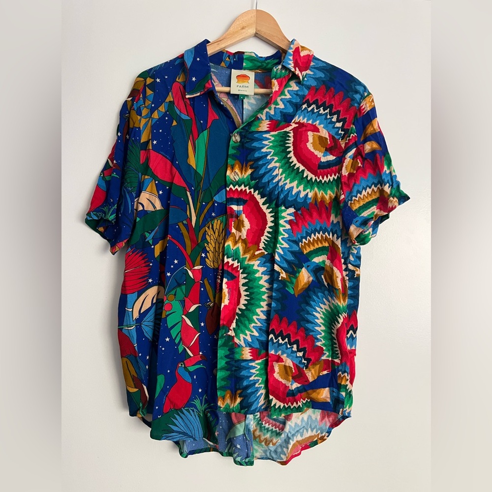 Farm Rio Mixed Blue Prints Unisex Shirt